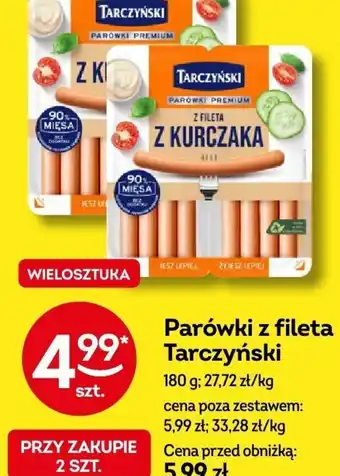 Żabka Parówki z fileta Tarczyński 180 g oferta
