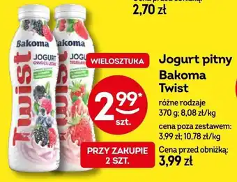 Żabka Jogurt pitny Bakoma Twist 370 g oferta