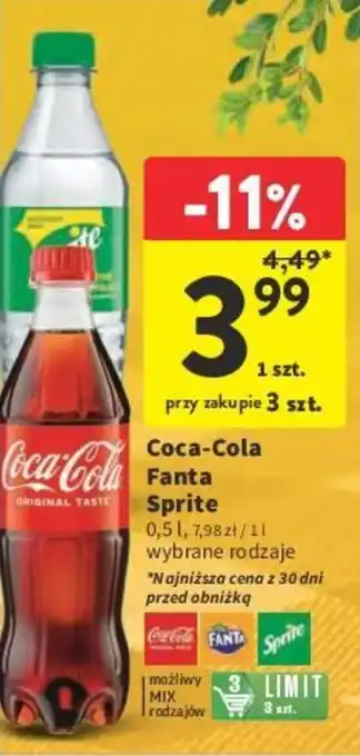 Intermarche Coca-Cola Fanta Sprite 0,5l oferta
