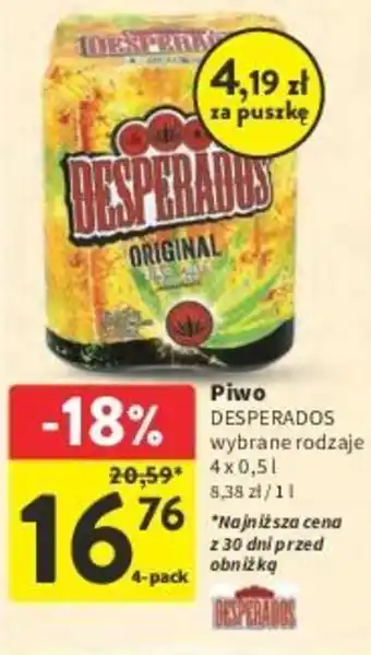 Intermarche Piwo DESPERADOS 4x0,5l oferta
