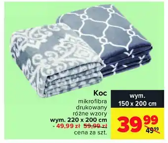 Carrefour Koc mikrofibra 150 x 200 cm 1 SZT oferta