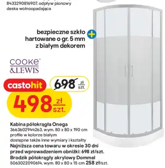 Castorama Kabina prysznicowa Cooke&Lewis oferta