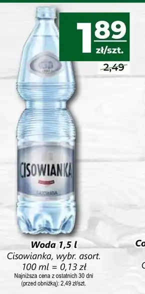 Społem Cisowianka Naturalna woda mineralna gazowana niskosodowa 1,5 l oferta