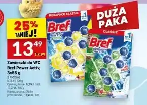 Twój Market Bref WC Power Aktiv Zawieszka myjąco-zapachowa do muszli WC lawenda 3 x 50 g oferta