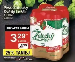 Delikatesy Centrum Žatecký Světlý Ležák Piwo jasne pełne 500 ml oferta