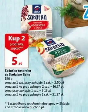 Auchan SEKO Sałatka śledziowa meksykańska z fasolą 150 g oferta