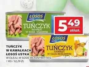 Łosoś Ustka Tuńczyk kawałki w sosie własnym 170 g