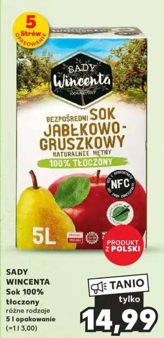 Kaufland SADY WINCENTA Sok 100% 5 l oferta