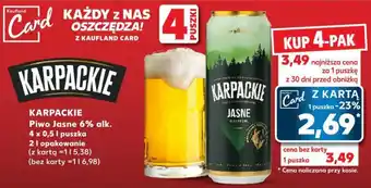 Kaufland KARPACKIE Piwo Jasne 4 x 0,5 l oferta