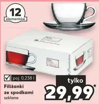 Filiżanki ze spodkami szklane