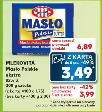 Kaufland MLEKOVITA Masło Polskie ekstra 200 g sztuka oferta