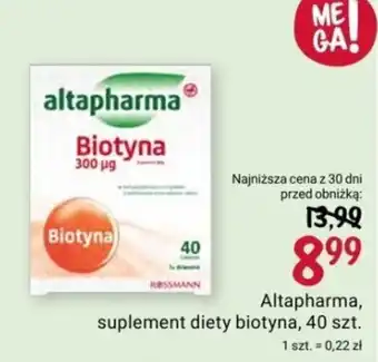 Rossmann Altapharma, suplement diety biotyna, 40 szt. oferta