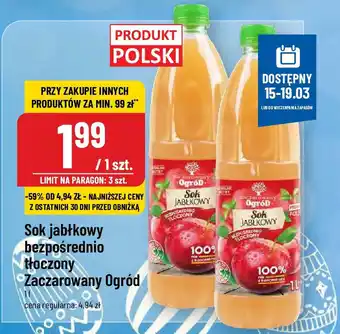 Polomarket Sok jabłkowy bezpośrednio tłoczony Zaczarowany Ogród, 1 l oferta