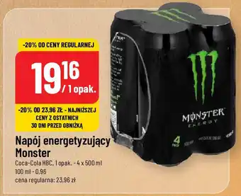Polomarket Napój energetyzujący Monster Coca-Cola HBC, 4 x 500 ml oferta