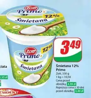 Dino Zott Primo Śmietana 12 % 330 g oferta