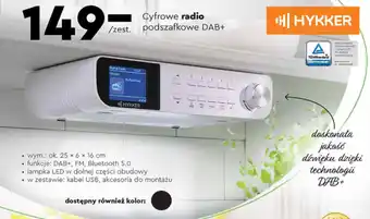 HHYKKER Cyfrowe radio podszafkowe DAB+