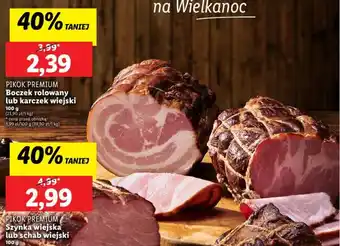 Lidl PIKOK PREMIUM Boczek rolowany lub karczek wiejski 100g oferta