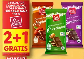 Lidl fin CARRÉ CZEKOLADA Z MIGDAŁAMI Z ORZECHAMI LUB BAKALIAMI 100 G oferta