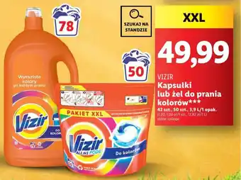 Lidl VIZIR Kapsułki lub żel do prania kolorów 42-50szt./3,9l oferta