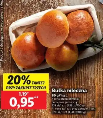 Lidl Bułka mleczna 60 g oferta