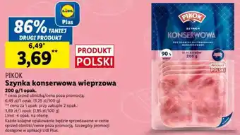 Lidl PIKOK Szynka konserwowa wieprzowa 200g oferta