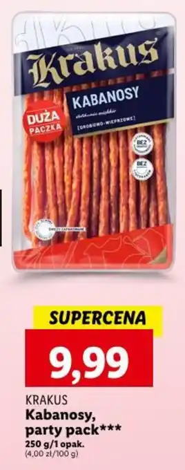 Lidl KRAKUS Kabanosy party pack 250 g oferta