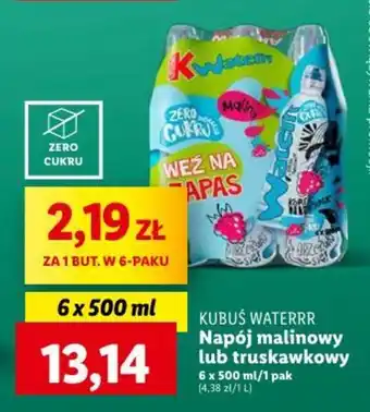 Lidl KUBUS WATERRR Napój malinowy lub truskawkowy 6 x 500 ml oferta