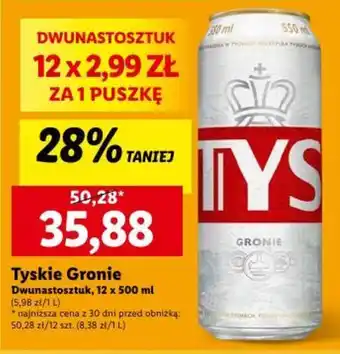 Lidl Tyskie Gronie 12x500ml oferta