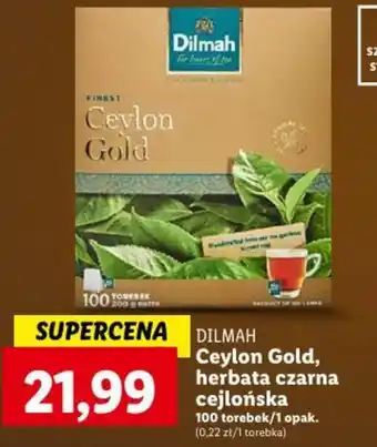 Lidl DILMAH Ceylon Gold herbata czarna cejlońska 100 torebek oferta