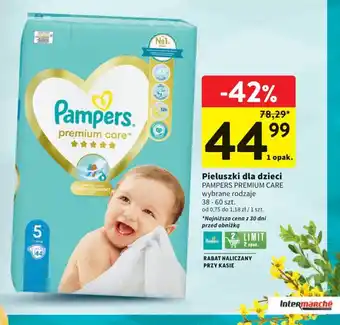 Intermarche PAMPERS PREMIUM CARE Pieluszki dla dzieci 38-60szt. oferta