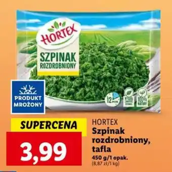 Lidl HORTEX Szpinak rozdrobniony tafla 450g oferta