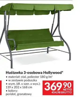Makro Huśtawka 3-osobowa Hollywood, 119 x 202 x 168 cm oferta