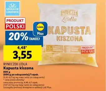 Lidl RYNECZEK LIDLA Kapusta kiszona 800g oferta