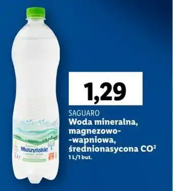 Lidl SAGUARO Woda mineralna, magnezowo-wapniowa, średnionasycona CO² 1l oferta