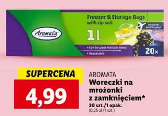 Lidl AROMATA Woreczki na mrożonki z zamknięciem 20szt oferta