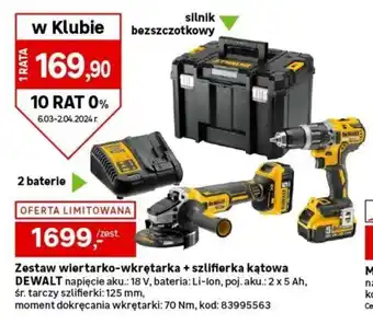 Leroy Merlin Zestaw wiertarko-wkrętarka + szlifierka kątowa DEWALT oferta