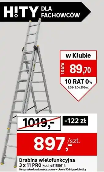 Leroy Merlin Drabina wielofunkcyjna 3 x 11 PRO oferta