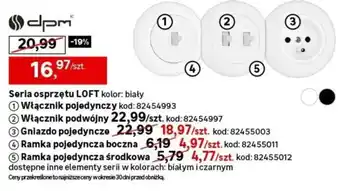 Seria osprzętu LOFT kolor: biały