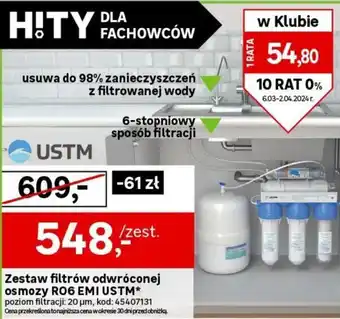 Leroy Merlin Zestaw filtrów odwróconej osmozy RO6 EMI USTM oferta