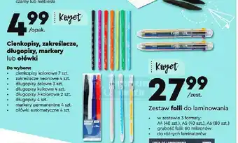 Biedronka Cienkopis, zakreślacze, długopisy, markery oferta