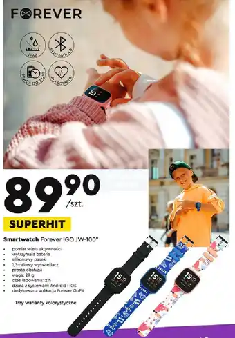 Biedronka Smartwatch Forever IGO JW-100 oferta