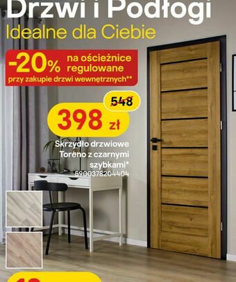 Castorama Skrzydło drzwiowe Toreno z czarnymi szybkami oferta