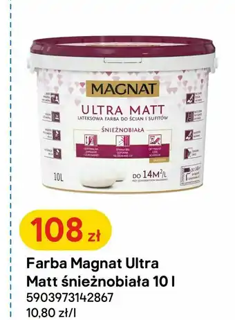 Castorama Farba Magnat Ultra Matt śnieżnobiała 10 l oferta