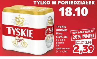 Kaufland TYSKIE GRONIE Piwo 5,5% alk oferta
