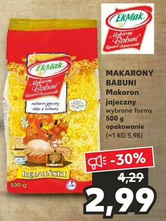 Kaufland MAKARONY BABUNI Makaron jajeczny oferta