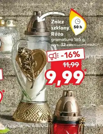 Kaufland Znicz szklany Róża oferta