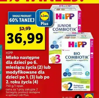 Lidl Mleko następne dla dzieci po 6. miesiącu życia (2) lub modyfikowane dla dzieci po 1. (3) lub po 2. roku życia (4) oferta