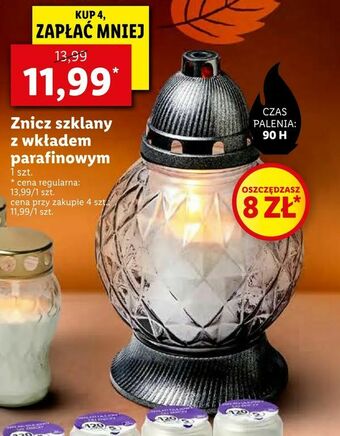 Lidl Znicz szklany z wkładem parafinowym oferta
