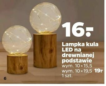 Netto Lampka kula led na drewnianej podstawie oferta