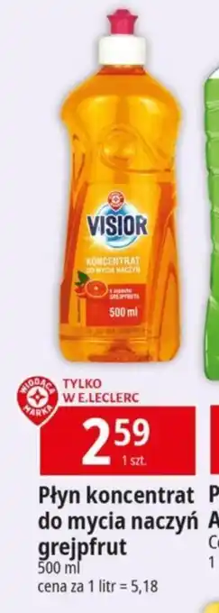 E.Leclerc Płyn koncentrat do mycia naczyń grejpfrut 500 ml oferta